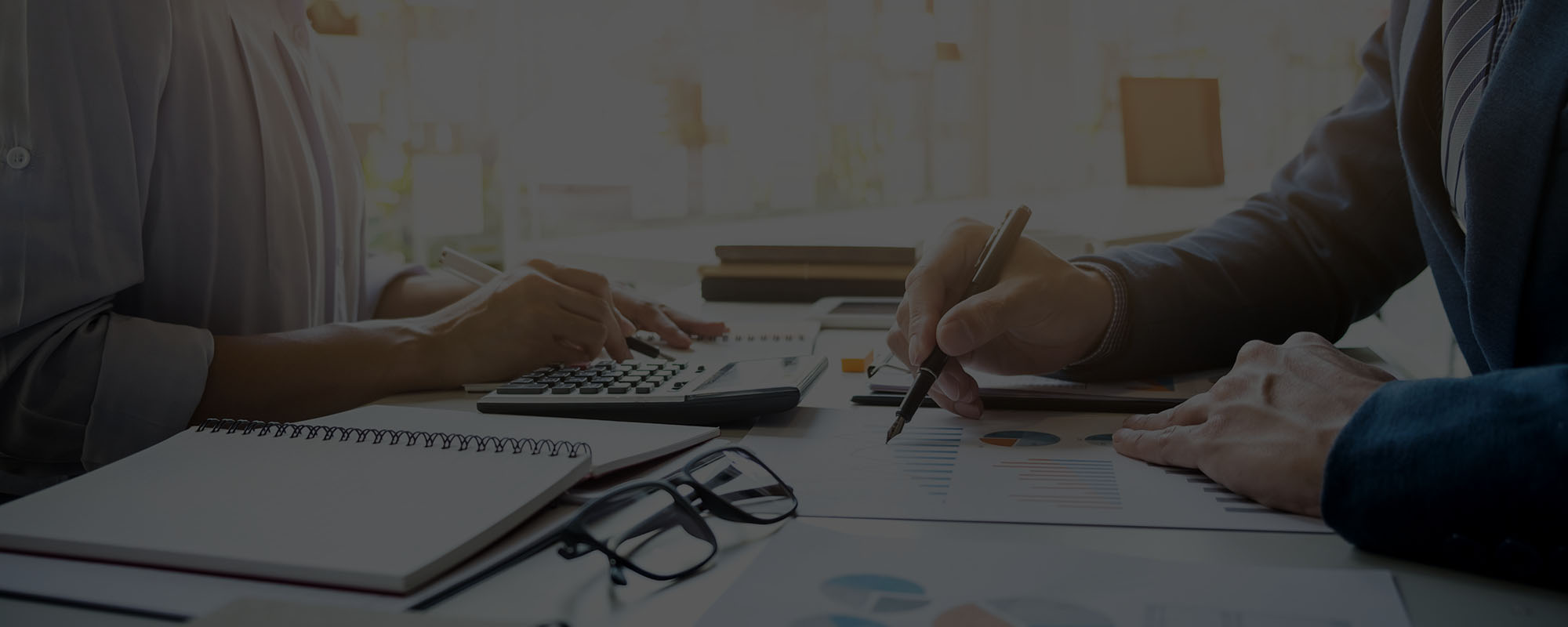 business man financial inspector and secretary making report, ca